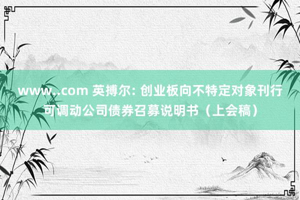 www..com 英搏尔: 创业板向不特定对象刊行可调动公司债券召募说明书（上会稿）