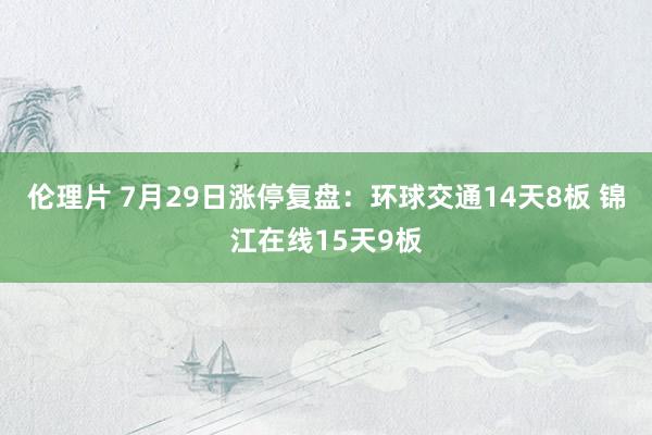 伦理片 7月29日涨停复盘：环球交通14天8板 锦江在线15天9板