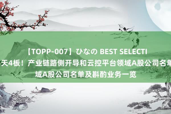 【TOPP-007】ひなの BEST SELECTION 车路云龙头5天4板！产业链路侧开导和云控平台领域A股公司名单及斟酌业务一览