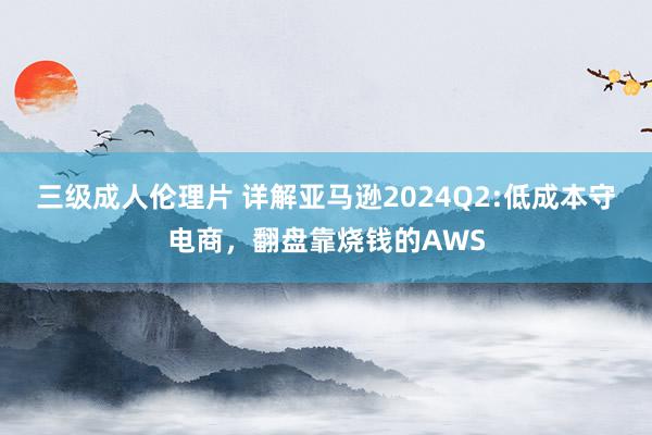 三级成人伦理片 详解亚马逊2024Q2:低成本守电商，翻盘靠烧钱的AWS