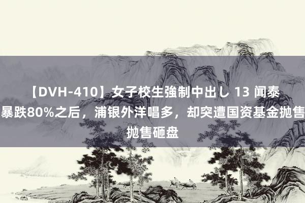 【DVH-410】女子校生強制中出し 13 闻泰科技暴跌80%之后，浦银外洋唱多，却突遭国资基金抛售砸盘