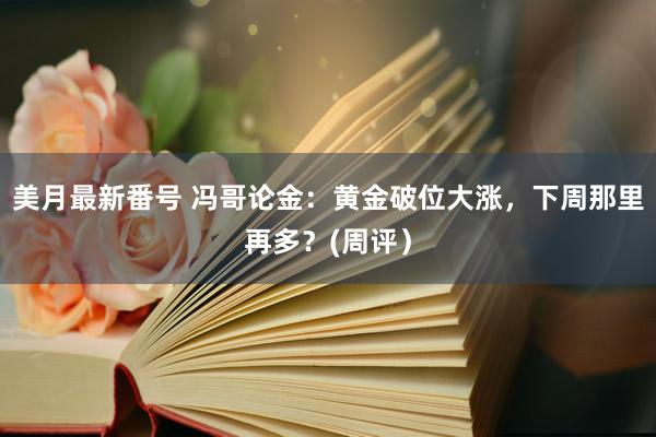 美月最新番号 冯哥论金：黄金破位大涨，下周那里再多？(周评）