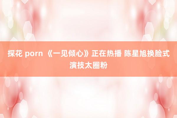 探花 porn 《一见倾心》正在热播 陈星旭换脸式演技太圈粉