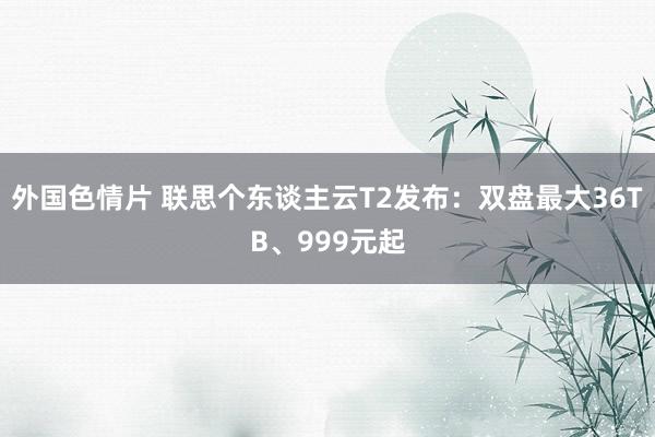 外国色情片 联思个东谈主云T2发布：双盘最大36TB、999元起