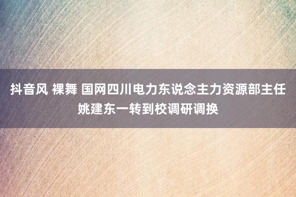 抖音风 裸舞 国网四川电力东说念主力资源部主任姚建东一转到校调研调换